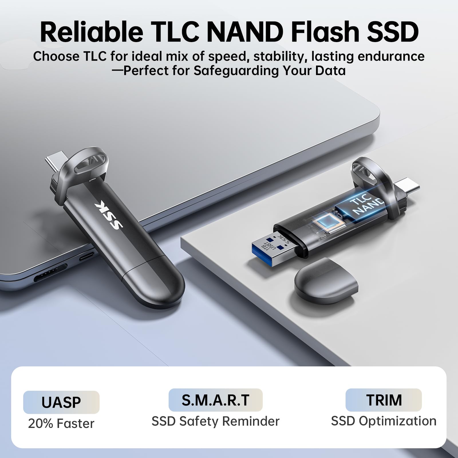 Amazon.com: SSK 1TB USB Flash Drive SSD, External TLC NAND Solid